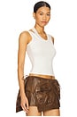 view 2 of 5 Layered Dislocation Tank Top in White