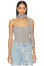 view 1 of 6 Halter Neck Knit Bandeau Top in Grey