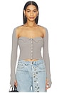view 2 of 6 Halter Neck Knit Bandeau Top in Grey