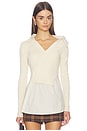 view 1 of 5 Dislocation Two-piece Top in Beige