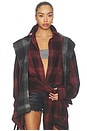 view 1 of 5 Messy Two-piece Plaid Shirt in Red Plaid