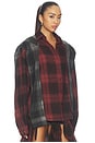 view 2 of 5 Messy Two-piece Plaid Shirt in Red Plaid