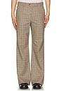 view 4 of 5 Flared Tailored Trousers in Brown Houndstooth