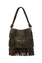 view 1 of 4 Hudson Suede Fringe Shoulder Bag in Charcoal