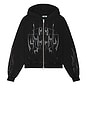 view 1 of 5 Flame Zip Hoodie in Black