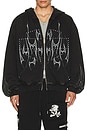view 4 of 5 Flame Zip Hoodie in Black