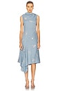 view 1 of 4 Linen Cowl Neck Dress in Blue