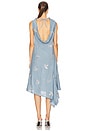 view 3 of 4 Linen Cowl Neck Dress in Blue