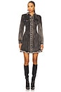 view 1 of 3 Long Sleeve Mini Shirt Dress in Black Acid Wash