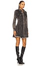 view 2 of 3 Long Sleeve Mini Shirt Dress in Black Acid Wash