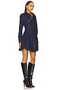 view 2 of 3 Long Sleeve Mini Shirt Dress in Blue
