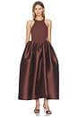 view 1 of 3 Heavy Satin Princess Dress in Brown