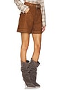 view 2 of 6 Denim Shorts With Embellishment Belt in Brown