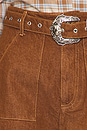 view 6 of 6 Denim Shorts With Embellishment Belt in Brown