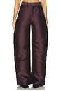 view 1 of 6 PANTALON HEAVY SATIN BOYFRIEND in Burgundy