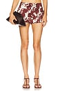 view 1 of 6 Bonded Satin Mini Skirt in Aubergine