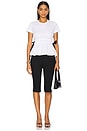 view 4 of 4 Gathered Cap Sleeve T-shirt in White