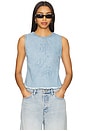 view 1 of 4 Denim Sleeveless Top in Baby Blue