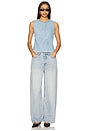 view 4 of 4 Denim Sleeveless Top in Baby Blue