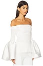 view 2 of 4 Mikado Rib Jersey Off The Shoulder Top in White