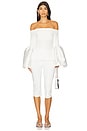 view 4 of 4 Mikado Rib Jersey Off The Shoulder Top in White