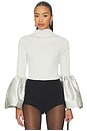 view 1 of 4 Puff Sleeve Top in Silver