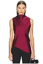 view 1 of 5 Satin Cowl Neck Top in Burgundy