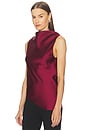 view 3 of 5 Satin Cowl Neck Top in Burgundy