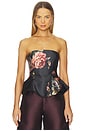 view 1 of 5 Flower Printed Strapless Top in Black