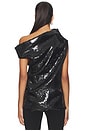 view 3 of 5 Sequin Asymmetric Top in Black