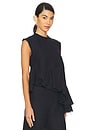 view 2 of 4 Sleeveless Top With Asymmetric Flounce Hem in Black