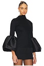 view 2 of 4 TURTLENECK PUFF SLEEVE 탑 in Black