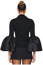 view 3 of 4 TURTLENECK PUFF SLEEVE 탑 in Black