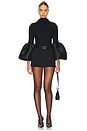 view 4 of 4 TURTLENECK PUFF SLEEVE 탑 in Black