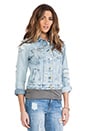 view 3 of 6 Shredded Denim Jacket in Medium Wash