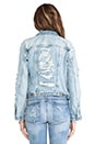 view 4 of 6 Shredded Denim Jacket in Medium Wash