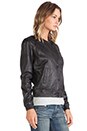 view 3 of 5 Basic Leather Bomber in Black