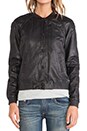 view 5 of 5 Basic Leather Bomber in Black