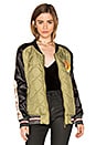 view 2 of 7 Quilted Army Bomber Jacket in Olive & Black