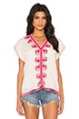 view 1 of 4 Embroidered Boho Gypsy Top in Off White