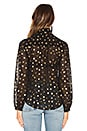 view 3 of 5 Sheer Star Tie Neck Blouse in Black & Gold