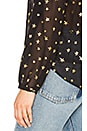 view 4 of 5 Sheer Star Tie Neck Blouse in Black & Gold