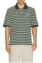 view 1 of 6 GOAT Pique Stripe Polo in Pine Green