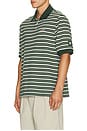 view 2 of 6 GOAT Pique Stripe Polo in Pine Green