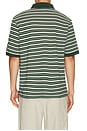 view 3 of 6 GOAT Pique Stripe Polo in Pine Green