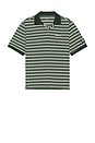view 5 of 6 GOAT Pique Stripe Polo in Pine Green