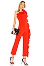 view 2 of 3 One Shoulder Ruffle Jumpsuit in Red