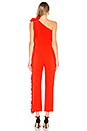view 3 of 3 One Shoulder Ruffle Jumpsuit in Red