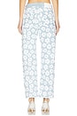 view 4 of 6 ШИРОКИЕ БРЮКИ FLOWER PRINT in Light Blue