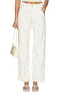 view 1 of 6 Printed Straight Leg in Off White